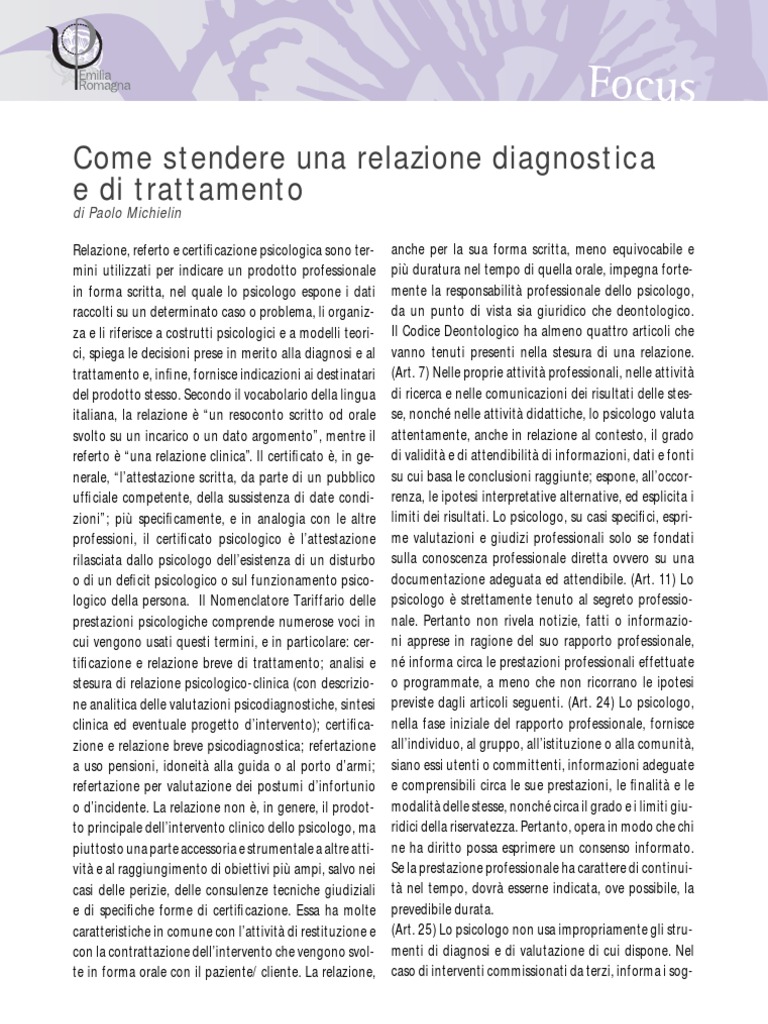 Fac Simile Relazione Psicologica Ansia 20_26_Relazione Diagnostica Psicologica