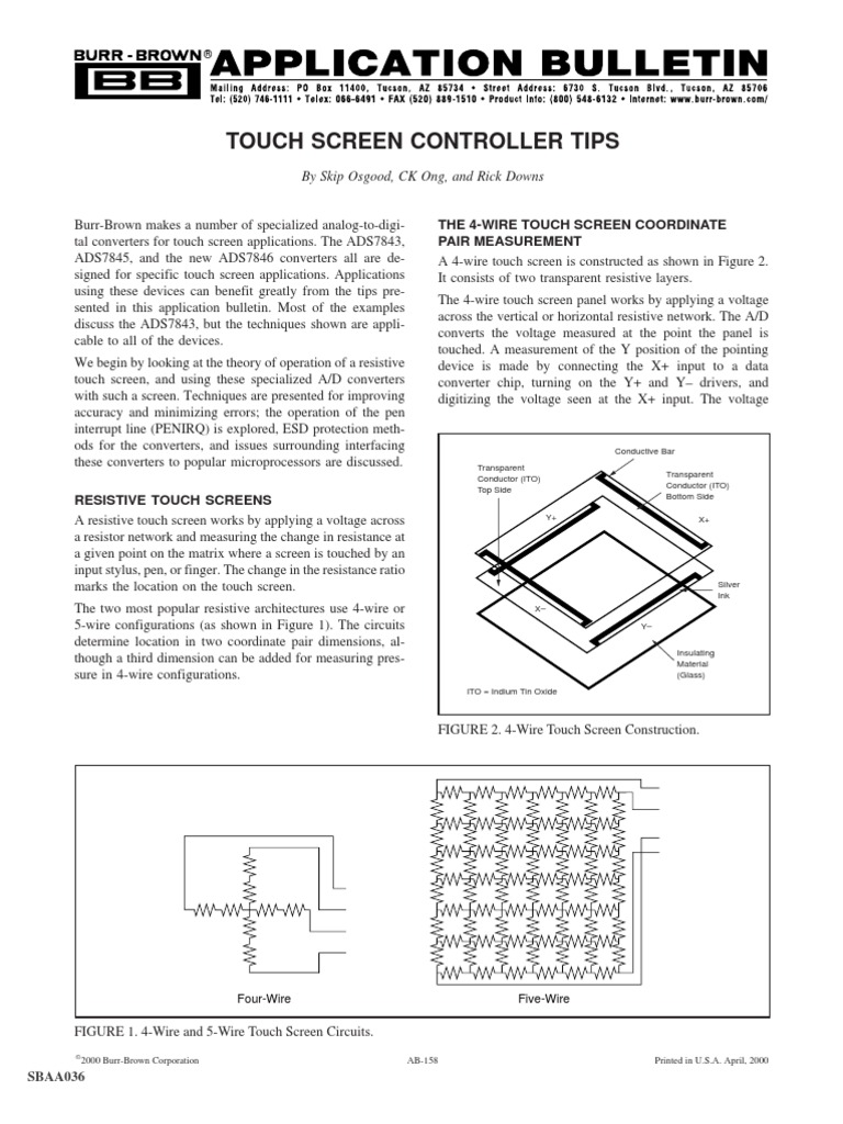 Touch Screen Controller Tips | PDF