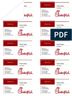 Business - Cards Chic Fil A