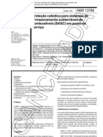 NBR 13788 - Protecao Catodica para Sistemas de Armazenamento Subterraneo de Combustiveis (SASC) em Posto de Servico - Norma Cancelada