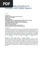 Step by Step Procedure To Transport SAP BI - BW Objects