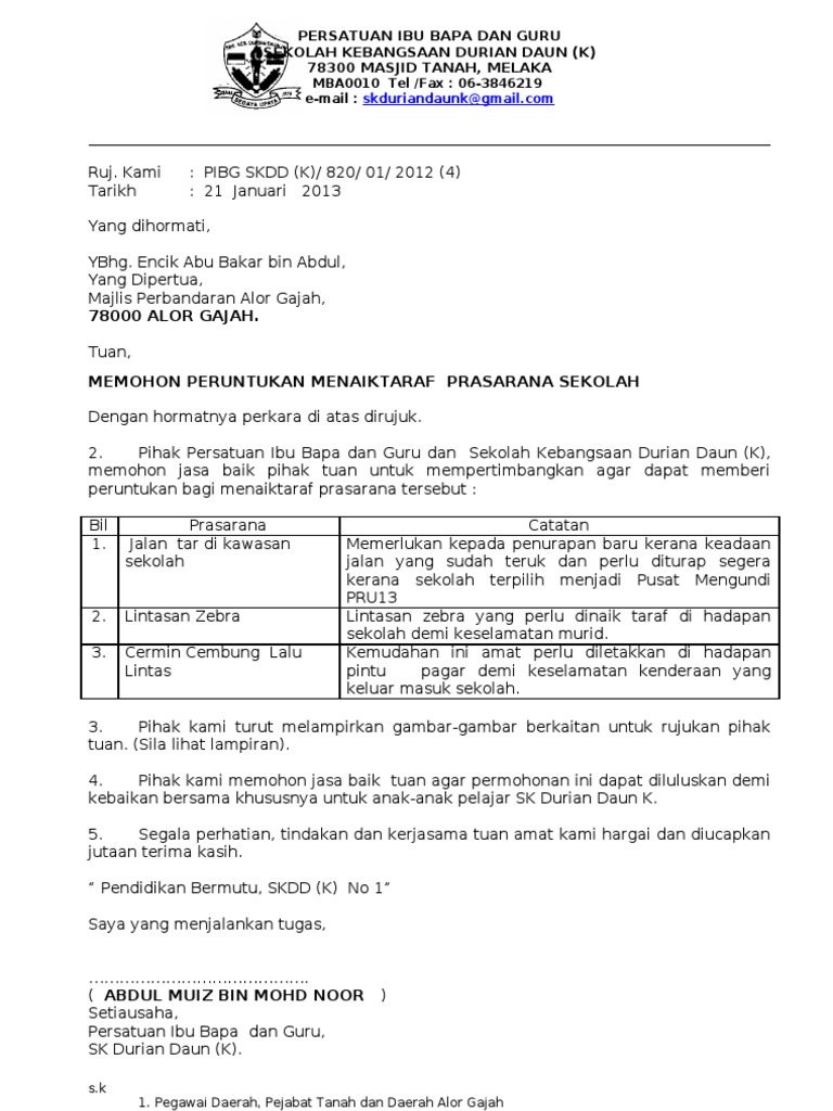 Surat Minta Sumbangan Jkr