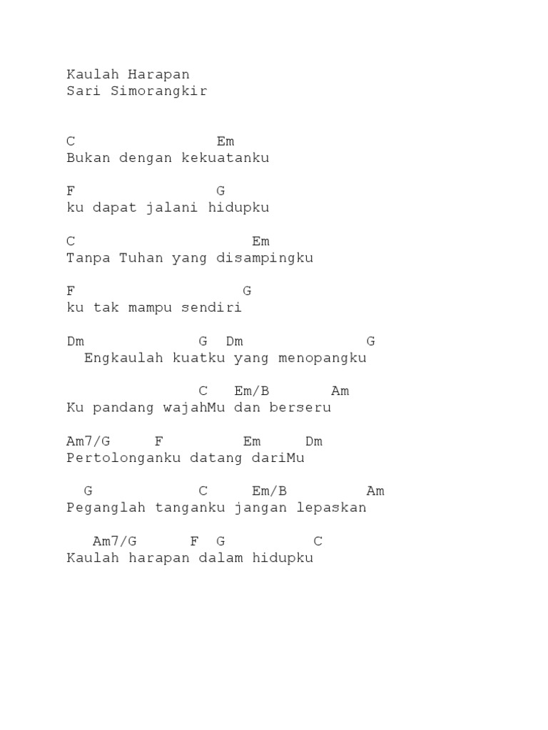 Chord Gitar Lagu Rohani Bukan Dengan Kekuatanku Gudang Kunci Lagu