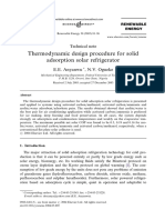 Thermodynamic Design Procedure for Solid Adsorption Solar Refrigerator