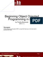 Beginning Object Oriented Programming in PHP