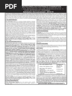 Combined Biotechnology Entrance Examination: Admission Announcement: 2013-14