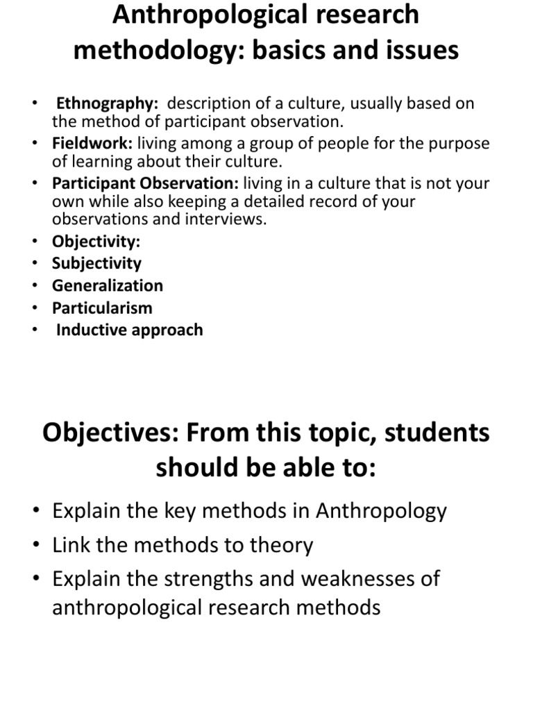 Anthropological Research Methodology | PDF | Anthropology | Field 