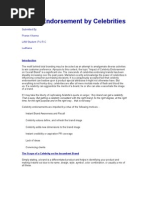 Download Brand Endosement by Celebrities by Pranav Khanna SN12868570 doc pdf