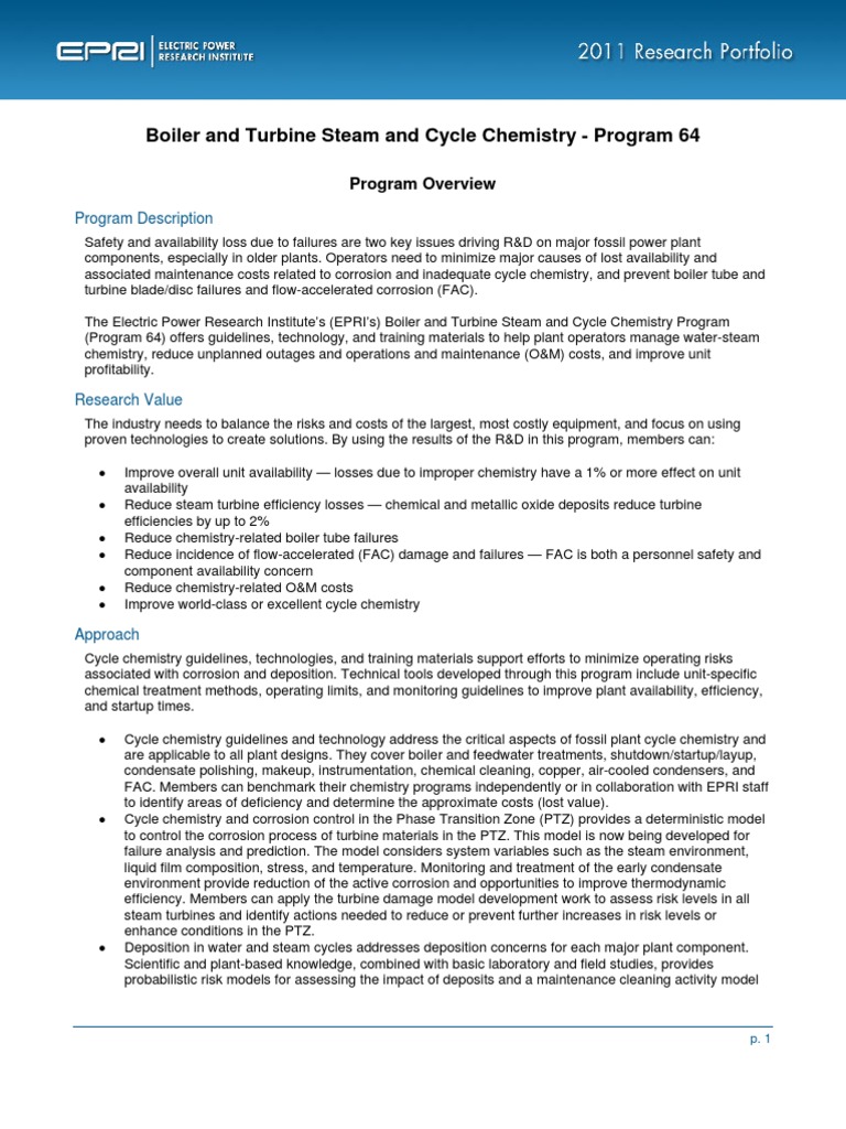EPRI 2011 Boiler & Turbine Steam & Cycle Chemistry Program 64 PDF