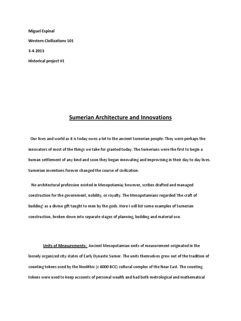 Sumerian Technology and Inventions | PDF | Archaeology
