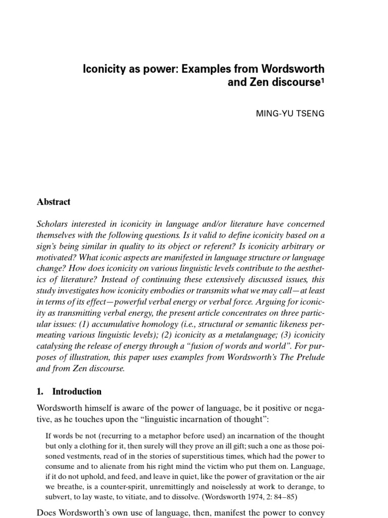 Tseng: Iconicity As Power | PDF