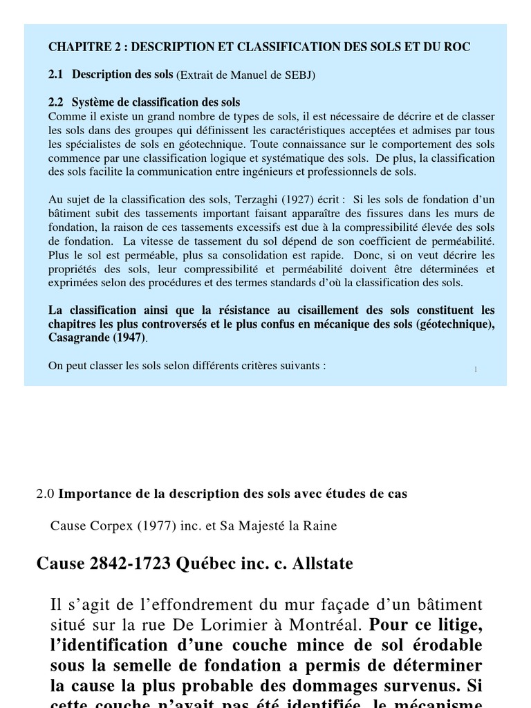 Classification des sols en géotechnique | PDF | Argile | Sable