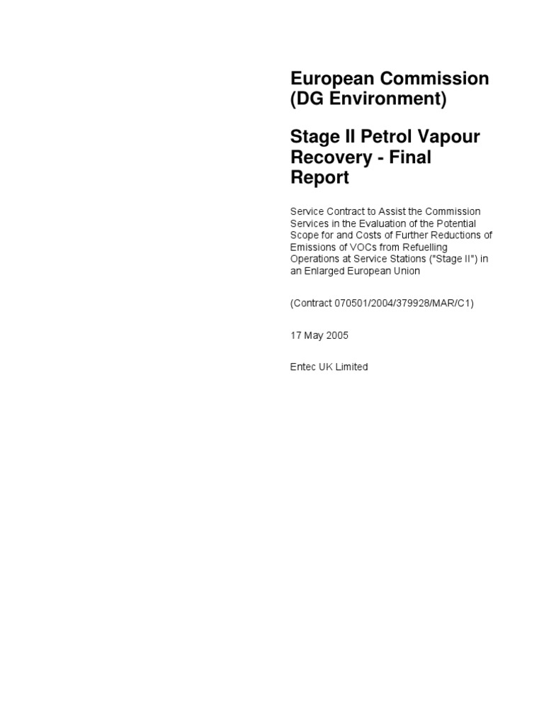 Stage II Petrol Vapour Recovery Report | PDF | Volatile Organic ...