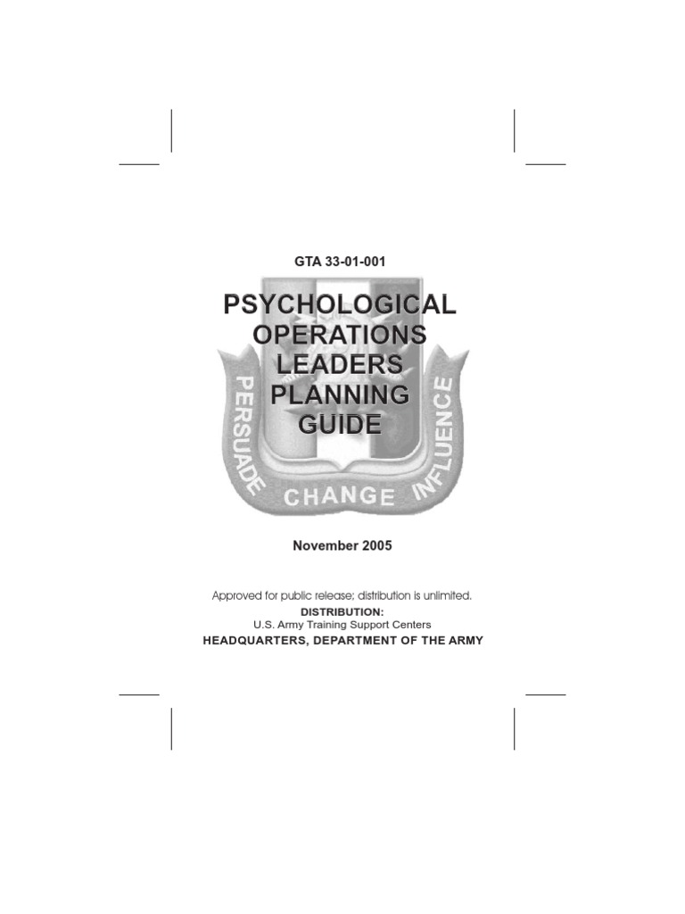 Army PSYOPS Psychological Ops Leaders Guide | PDF