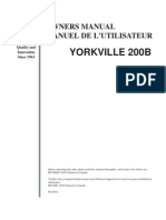 Yorkville 200B - Owners Manual