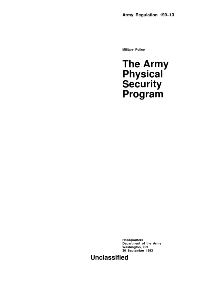 Army Physical Security Program Update | PDF