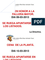 CARTEL APUNTARSE EN LOS LISTADOS CENAS F.M y PLANTA