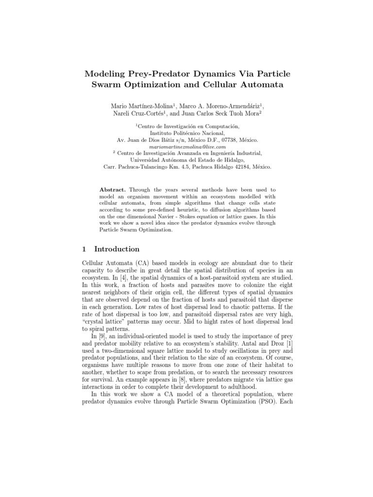 Modelling Prey Predator Dynamics Via Particle Swarm Optimization and ...