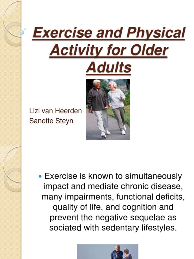 Exercise and Physical Activity For Older Adults (Powerpoint) | Physical ...