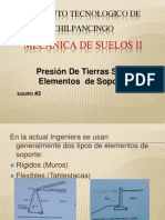 Presión de tierras sobre elementos de soporte