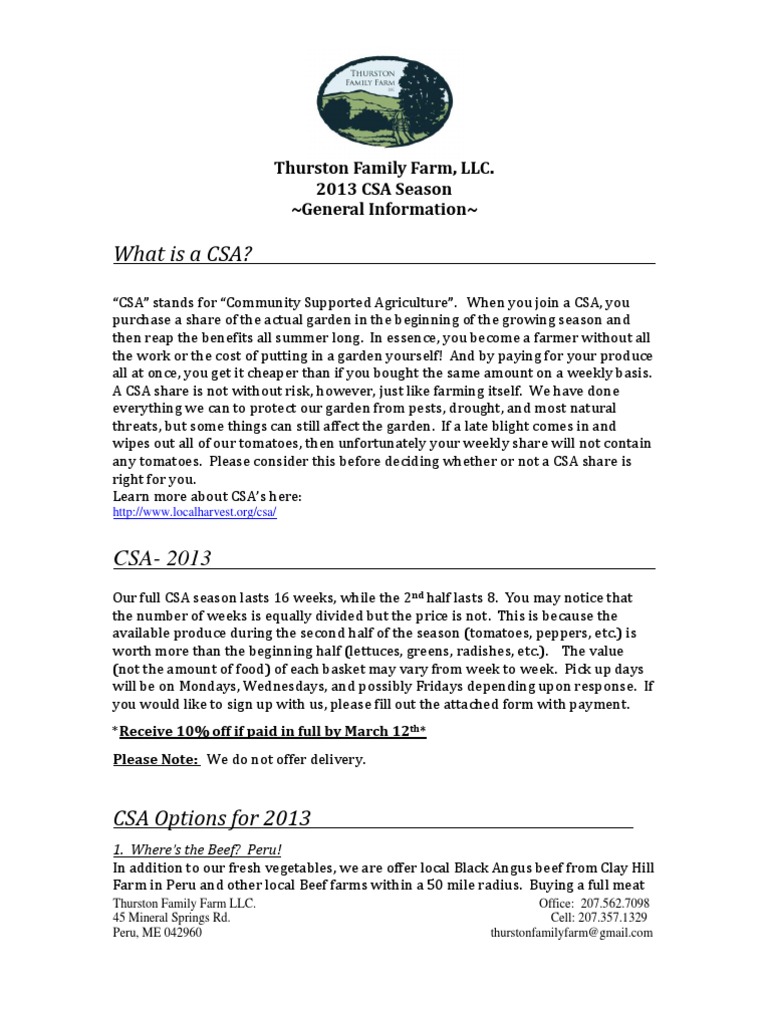 CSA App. 2013 | PDF | Agriculture | Land Management