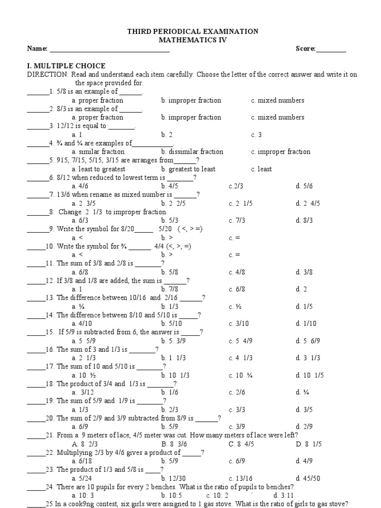 3rd Periodical Test For Grade 4 A | PDF | Language Arts & Discipline