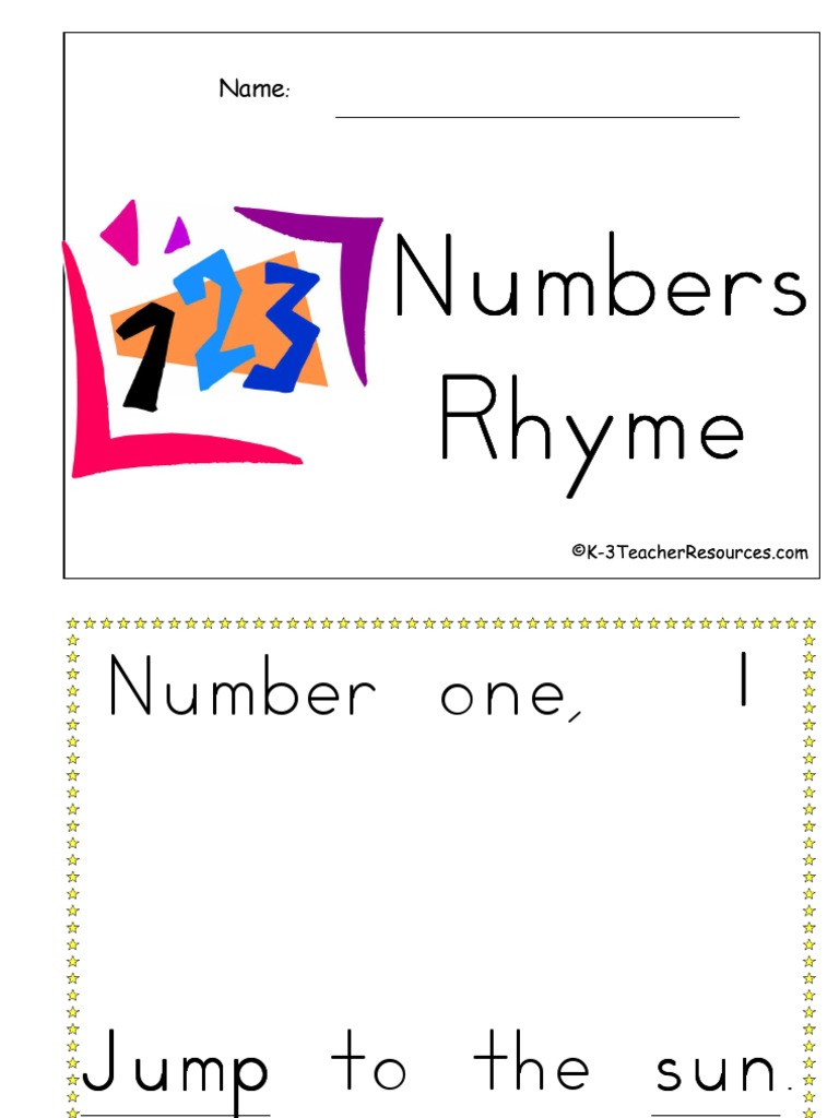 Number Rhymes for Kids 1-10 | PDF