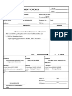 Disbursement Voucher: Amount Particulars