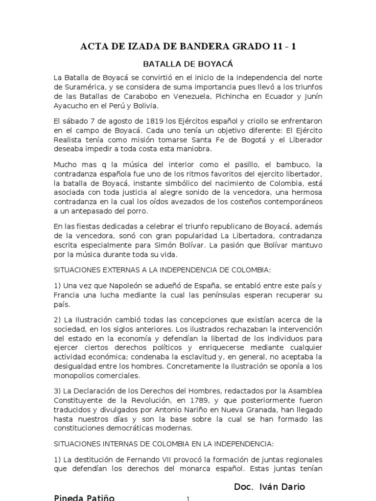 Batalla de Boyacá  Colombia  Ilustración