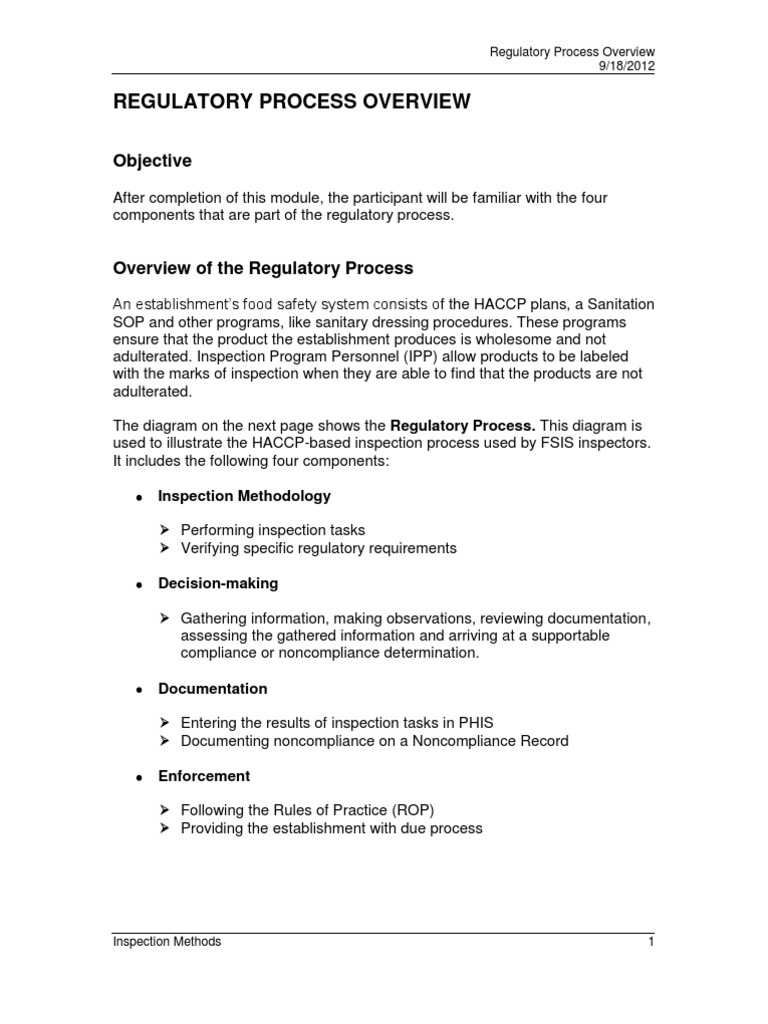 Overview of the Four Components that Comprise the Regulatory Process ...