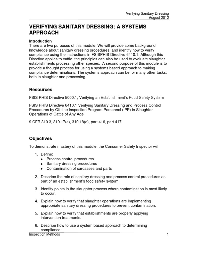 30 IM Sanitary Dressing PDF Sanitation Animal Slaughter