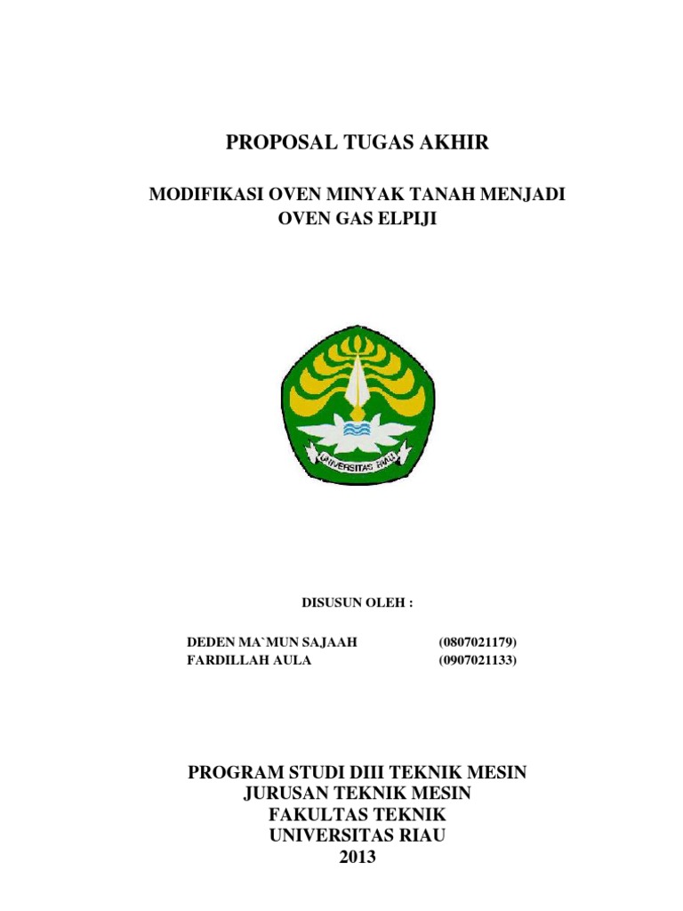 Judul Tugas Akhir D3 Teknik Mesin