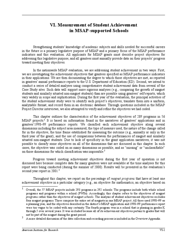 Measuring Student Achievement in MSAP | PDF | Standardized Tests ...