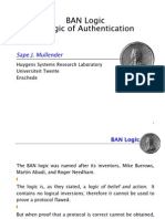 BAN Logic A Logic of Authentication: Sape J. Mullender