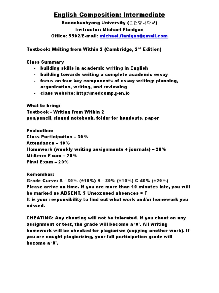 Composition Syllabus | PDF | Language Arts & Discipline | Art