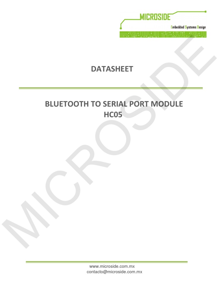 Datasheet Bluetooth Module Hc05 | Bluetooth | Networks