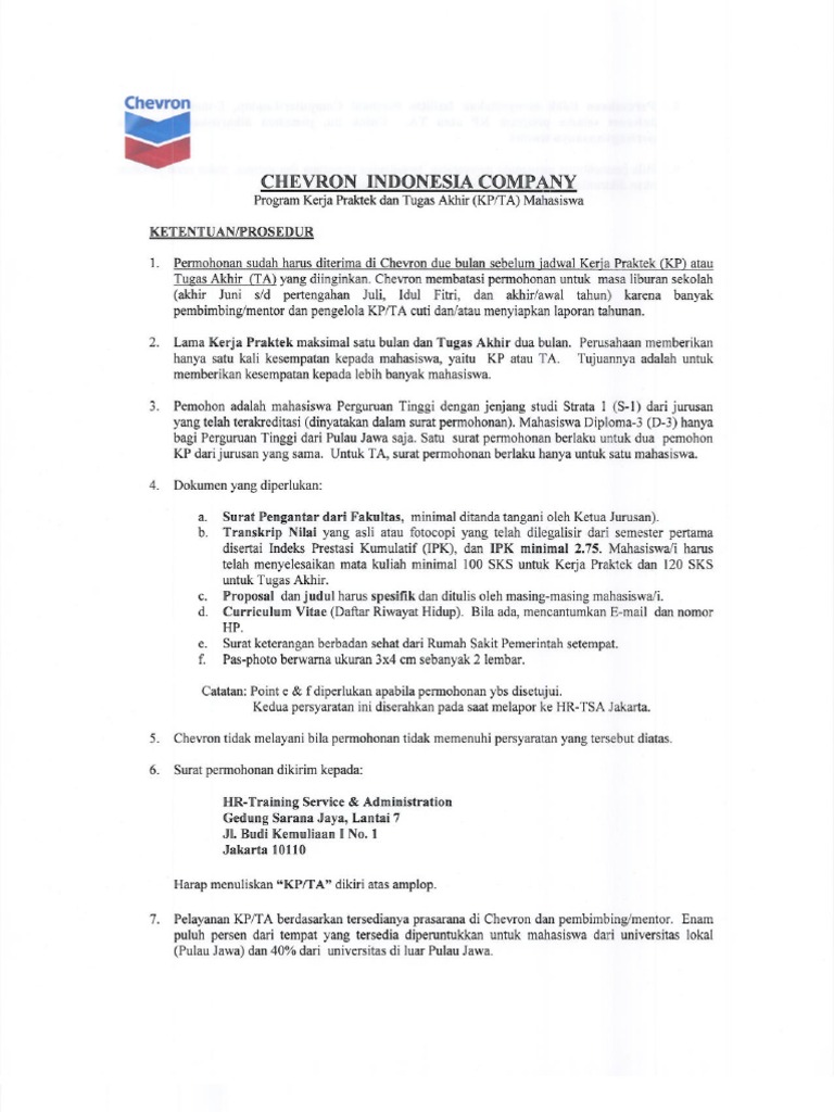 Chevron - Internship Program | PDF