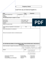 Form Product Recall Form