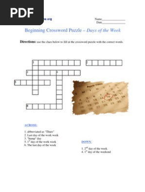 Start Days of the Week Puzzle