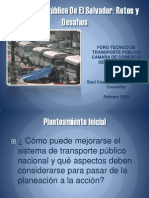 Propuestas de mejora del  transporte público de El Salvador