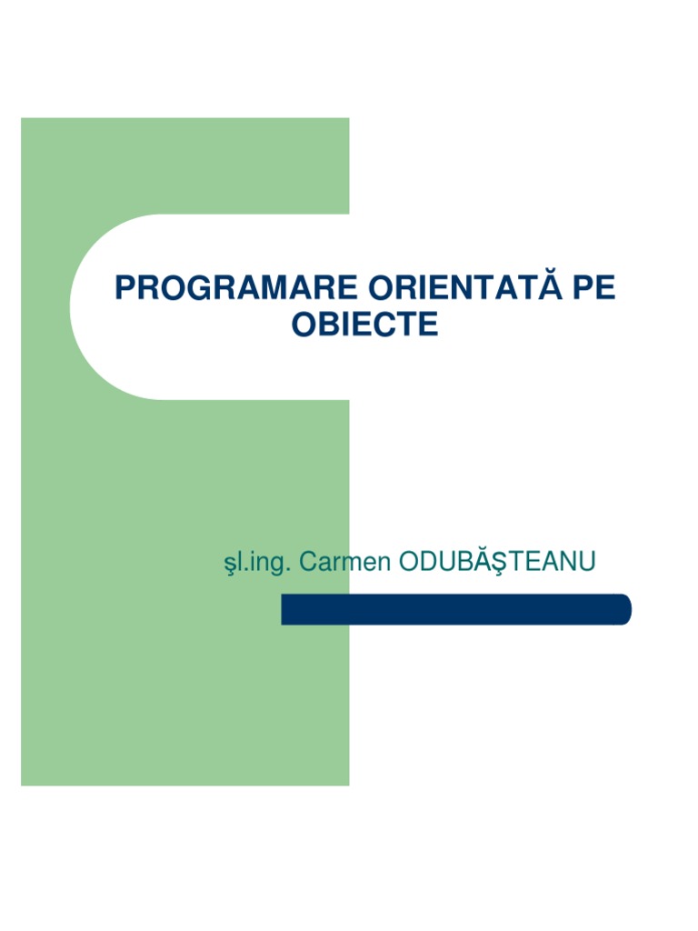Programare Orientata Obiectcurs1 | PDF