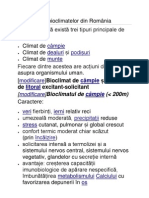 Clasificarea Bioclimatelor Din România