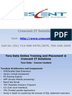 Tera Data Online Training and Placement at Crescent IT Solutions