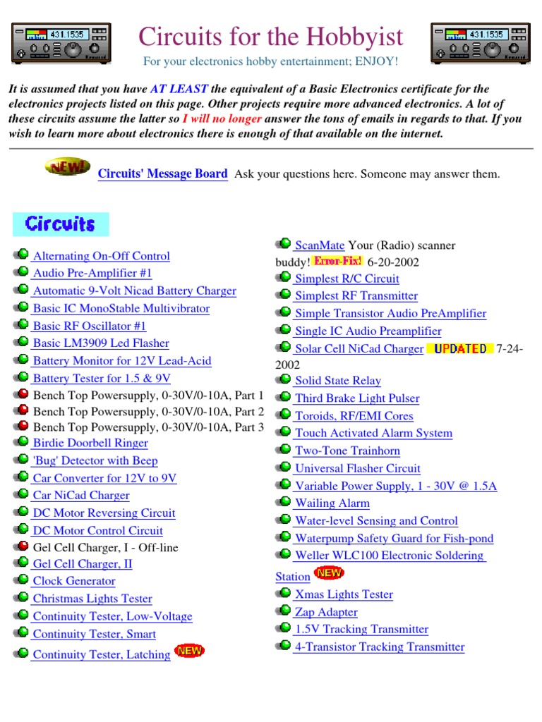 Electronic hobbyists data book