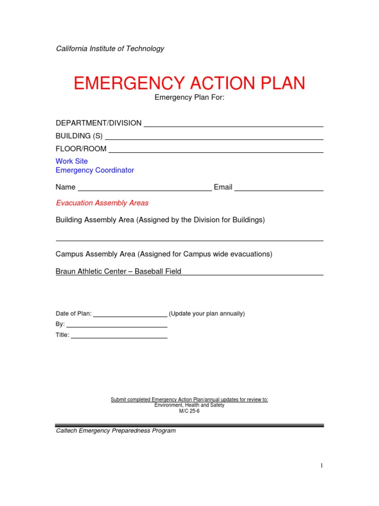 emergency action plan assignment