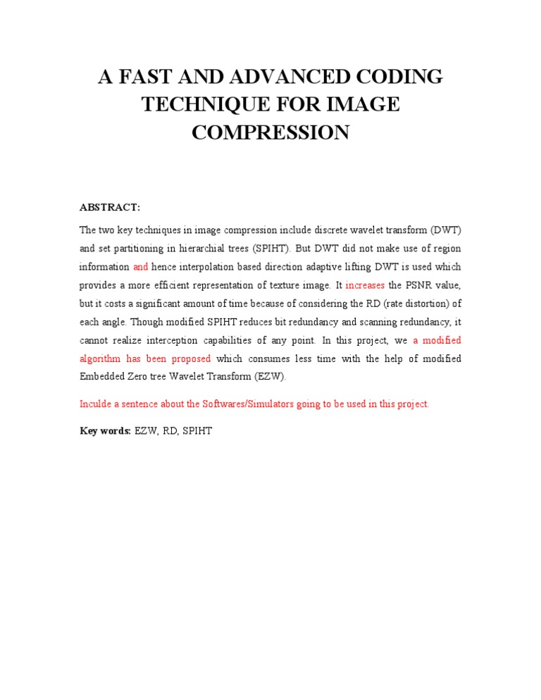 Advanced Image Compression Techniques | PDF