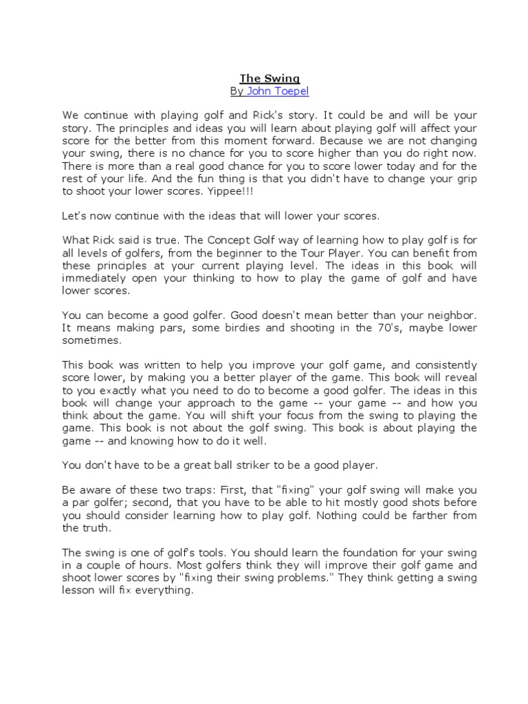 Principles of Effective Golf Play | PDF