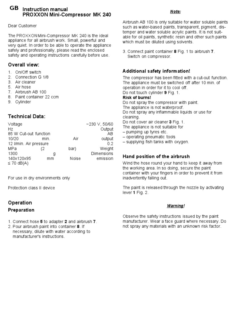 Airbrush User Manual | PDF | Paint | Water