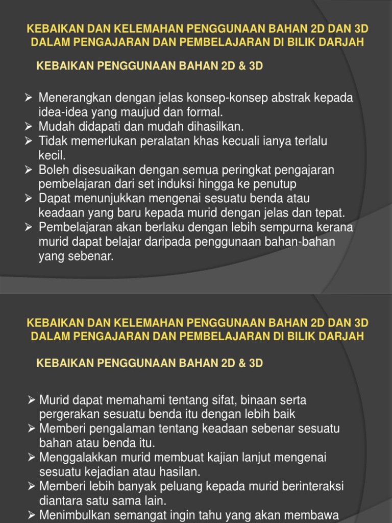 Kebaikan Dan Kelemahan Bhn 2d 3d Pdf