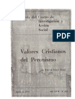 P. Tito Lopez Rosas - Valores Cristianos Del Peronismo - Rev CIAS 1974 N 235